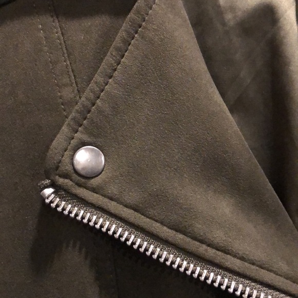 Philosophy Olive Green Faux Leather Zipper Jacket Size XS - Picture 4 of 7